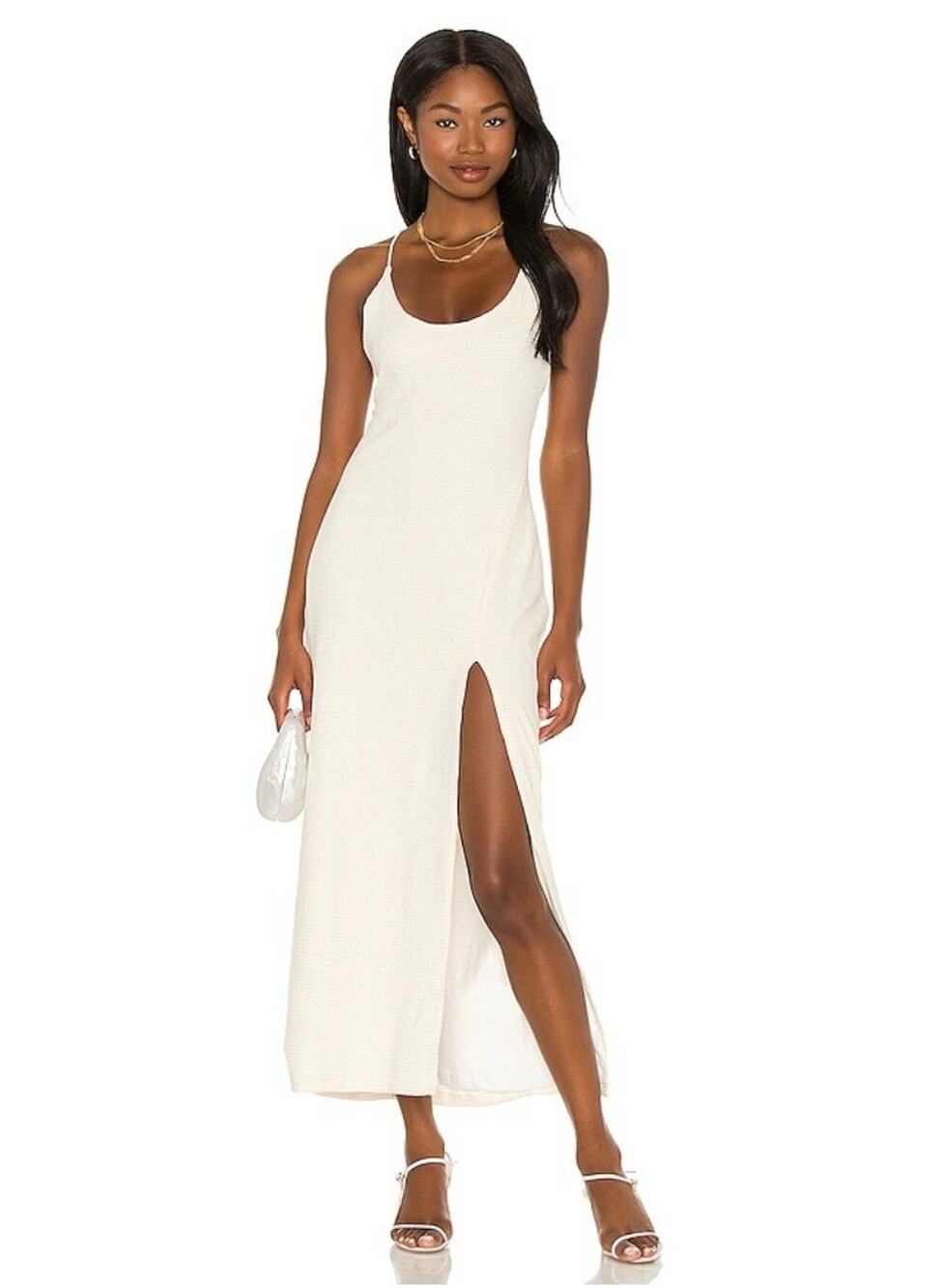 Revolve Song Of Style Cyndie Sleeveless White Ivory Midi Dress Size Small
